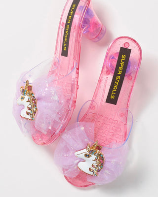 Super Smalls Unicorn Wishes Play Shoes featuring colorful unicorn and star designs for young children.