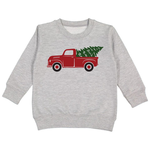 Sweet Wink Christmas Tree Truck Sweatshirt, Sweet Wink, All Things Holiday, cf-size-2t, cf-size-3t, cf-size-4t, cf-size-5-6y, cf-size-7-8y, cf-type-sweatshirt, cf-vendor-sweet-wink, Christmas