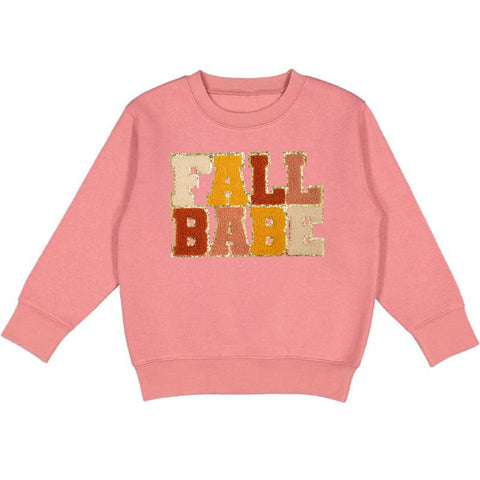 Sweet Wink Fall Babe Patch Sweatshirt - Dusty Rose, Sweet Wink, cf-size-3t, cf-size-4t, cf-type-sweatshirt, cf-vendor-sweet-wink, Fall, Fall Babe, Halloween, Halloween Shirt, Halloween Sweats