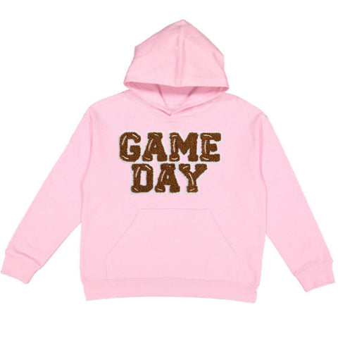 Sweet Wink Game Day Patch L/S Pink Hoodie Sweatshirt, Sweet Wink, cf-size-10y, cf-size-12y, cf-size-14y, cf-type-shirts-&-tops, cf-vendor-sweet-wink, Football, Football Sweatshirt, Game Day, 