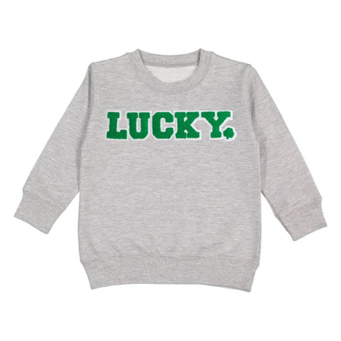 Sweet Wink Lucky Patch St. Patrick's Day Sweatshirt - Gray