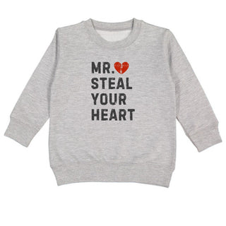 Sweet Wink Mr. Steal Your Heart Valentine's Day Sweatshirt - Gray