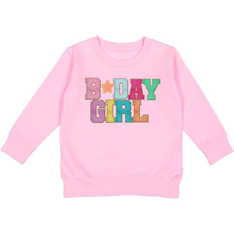 Sweet Wink Birthday Girl Patch Sweatshirt - Pink, Sweet Wink, Birthday, Birthday Girl, Birthday girl Shirt, cf-size-2t, cf-size-3t, cf-size-4t, cf-size-5-6y, cf-size-7-8y, cf-type-short-sleev