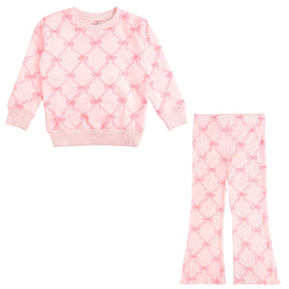 Sweet Wink Bow Trellis Sweatshirt & Flare Legging Set