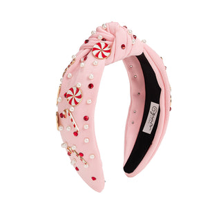 Sweet Wink Candy Cane Christmas Gemstone Headband - Kids