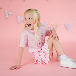 Sweet Wink Cherry Good Day short sleeve T-shirt in ballet style with cherry print, casual tee for girls.