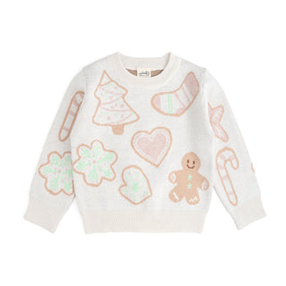 Sweet Wink Christmas Cookies Sweater featuring festive cookie designs on a cozy holiday sweater.