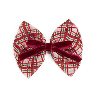 Sweet Wink Christmas Plaid Layered Bow Clip
Red plaid bow with a red center on a white background