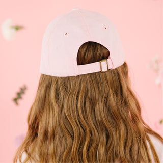 Sweet Wink Coquette Bow Patch Baseball Hat in ballet pink, featuring a bow patch and casual baseball style.