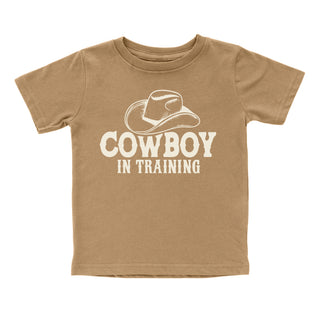Sweet Wink Cowboy In Training Western Short Sleeve T-Shirt
Children's brown t-shirt with a cowboy hat graphic and 'Cowboy in Training' text on a white background.