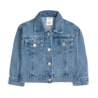 Sweet Wink Cowgirl Cutie Patch Western Denim Jacket Blue denim jacket on a white background