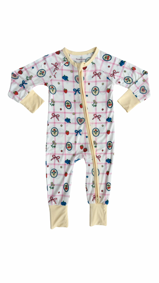 In My Jammers Zipper Romper - Sweet Plaid