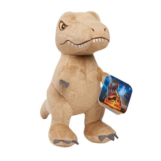 T-Rex Jurassic World Dominion 7" Plush
Plush dinosaur toy with a small toy figure inside on a white background