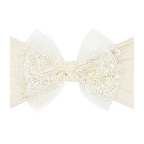 Baby Bling Tulle FAB Headband - Ivory, Baby Bling, Baby bling, Baby Bling FAB, Baby Bling FAB Headband, Baby Bling FAB-BOW-LOUS, Baby Bling Headband, Baby Bling Special Occasion Collection, B