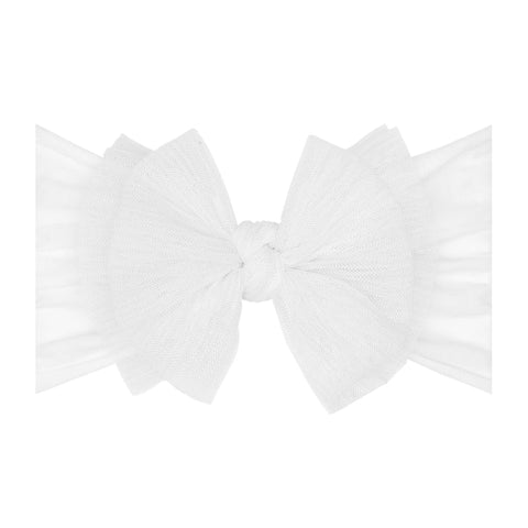 Baby Bling Tulle FAB Headband - Pleated White