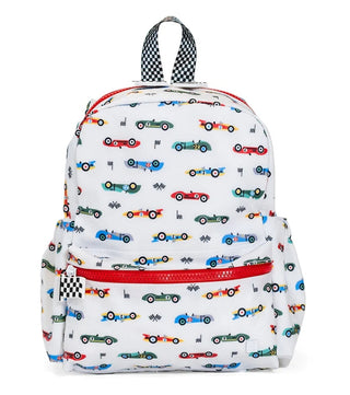 TRVL Designs Mini Backer - Vroom
Backpack with race car pattern on a white background