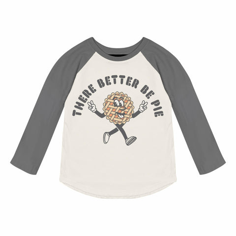 Tiny Whales Better Be Pie L/S Raglan Tee, Tiny Whales, Better Be Pie, cf-size-12-18m, cf-size-18-24m, cf-size-2t, cf-size-3t, cf-size-4t, cf-size-5y, cf-size-6y, cf-size-7y, cf-size-8y, cf-ty
