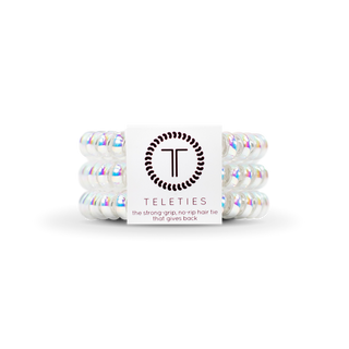 Teleties Peppermint Hair Ties - Small
Set of Teleties hair ties with a visible brand logo on a white background