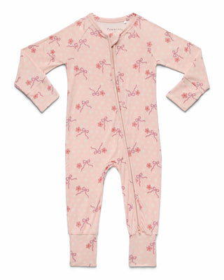 In My Jammers Ditsy Bow Zipper Romper