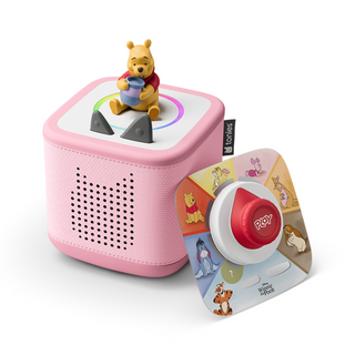 Disney Winnie the Pooh Toniebox 2 Full Play Set - Cloud Pink
Pink toy with a character on top and a control panel on a white background