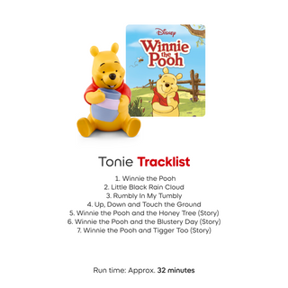 Disney Winnie the Pooh Toniebox 2 Full Play Set - Sky Blue
Winnie the Pooh toy with Tonie Tracklist on a white background