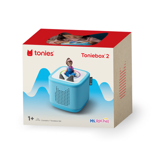 Ms. Rachel Toniebox 2 Starter Set - Sky Blue
Toniebox 2 packaging with a blue toy figure on a white background