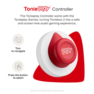 Disney Quiz Kingdom Tonieplay Controller + Game Set 
Tonieplay Controller with red and white design on a white background