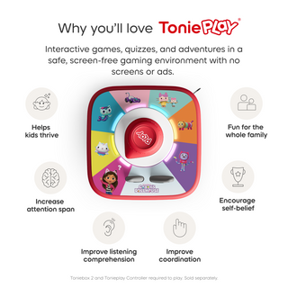 Tonieplay Gabby's Dollhouse: Gabby's Cat-tastic Scavenger Hunt Game
ToniePlay product with features listed on a white background