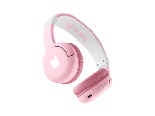 Tonies Bluetooth Headphones: Cloud Pink
Pink headphones with white accents on a white background
