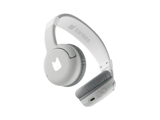 Tonies Bluetooth Headphones: Moon Gray
White headphones with 'tonies' branding on a white background