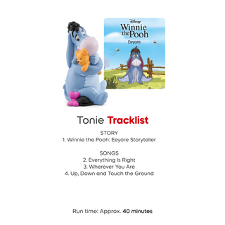 Tonies Character - Disney Winnie the Pooh: Eeyore
Tonie figurine with Eeyore and a Disney Winnie the Pooh book on a white background
