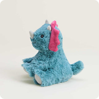 Triceratops Warmies Junior
Blue plush toy with pink accents on a white background