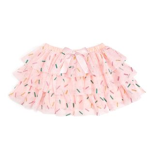 Sweet Wink Birthday Girl Sprinkle Tiered Tutu 
Pink tutu skirt with sprinkles on a white background