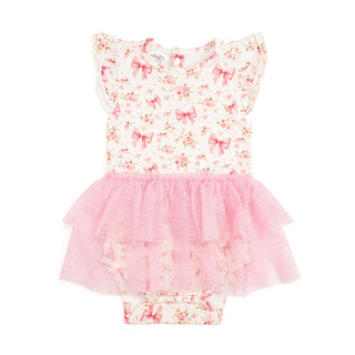 Sweet Wink Ditsy Floral Short Sleeve Tutu Bodysuit