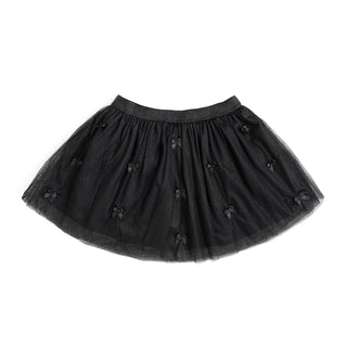 Sweet Wink Onyx Bow Tutu Skirt
Black tulle skirt with button details on a white background
