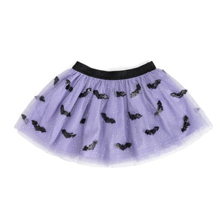 Sweet Wink Sequin Bat Halloween Tutu Skirt
Purple tulle skirt with black butterfly patterns on a white background
