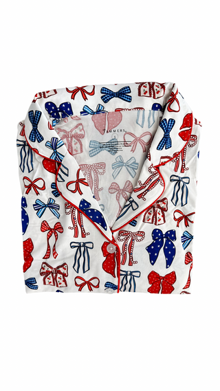 In My Jammers Red White & Blue Bows Women's Set