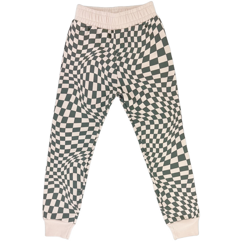 Tiny Whales Girls Check It Jogger Pants - Faded Pink