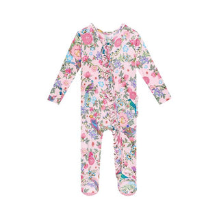 Posh Peanut Christine Ruffled Zippered Footie