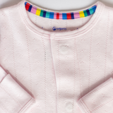 Magnificent Baby, Magnetic Me Love Lines Organic Cotton Pointelle Magnetic Footie - Pink - Basically Bows & Bowties