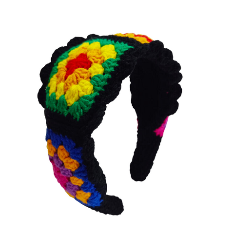 Bari Lynn Multi Flower Crochet Headband - Black, Bari Lynn, Bari Lynn, Bari Lynn Headband, Bari Lynn Headbands, Black, cf-type-headbands, cf-vendor-bari-lynn, Crochet, Crochet Flower Headband