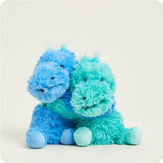 Warmies Dinosaur Hugs
Two blue and green plush toys sitting together on a light gray background