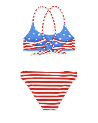 Feather 4 Arrow Waverly reversible bikini in true red, showcasing a stylish swimwear with a flattering fit and vibrant color.
