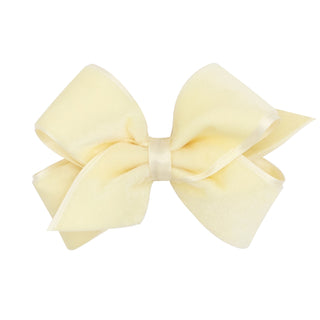 Wee Ones Small Satin Lined Velvet Hair Bow on Clippie