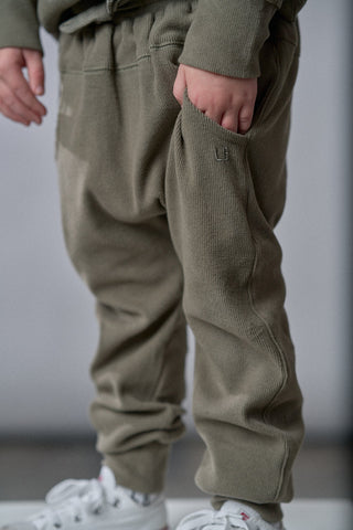 Little Bipsy Ribbed Joggers - Green