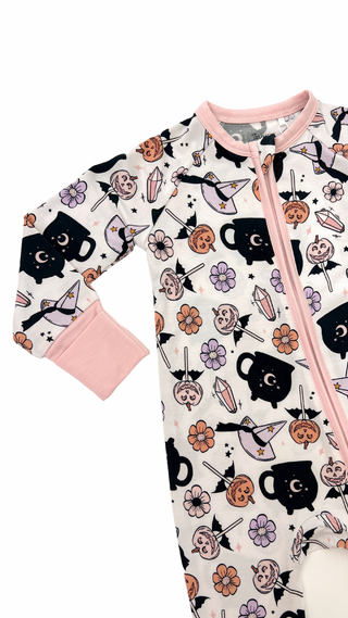 In My Jammers Whimsical Witch Zipper Romper, In My Jammers, Bamboo, Bamboo Pajamas, cf-size-12-18-months, cf-size-18-24-months, cf-size-2t, cf-type-pajamas, cf-vendor-in-my-jammers, Convertib