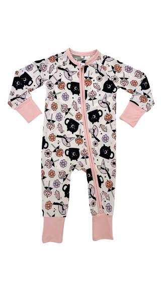 In My Jammers Whimsical Witch Zipper Romper, In My Jammers, Bamboo, Bamboo Pajamas, cf-size-12-18-months, cf-size-18-24-months, cf-size-2t, cf-type-pajamas, cf-vendor-in-my-jammers, Convertib