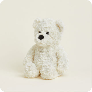 Cream Curly Bear Warmies
White teddy bear on a beige background