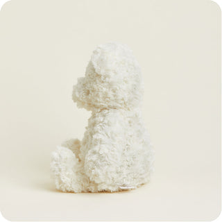 Cream Curly Bear Warmies
White fluffy toy on a beige background