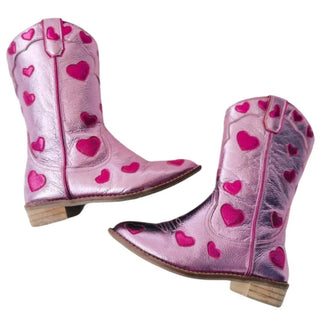 Wild & Rae Lovestruck cowgirl boots featuring distressed leather, decorative stitching, and classic Western style.